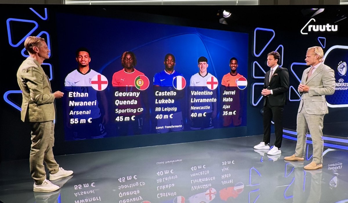 Jolle ehdottomasti studion tyylikkäin. 
Rohkeasti näyttävät loaferit tylsien valkoisten lenkkareiden sijaan puvun kanssa. #Huuhkajat