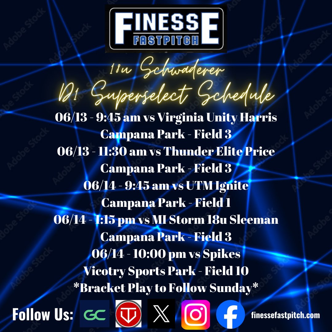 Schedule for our weekend up North!