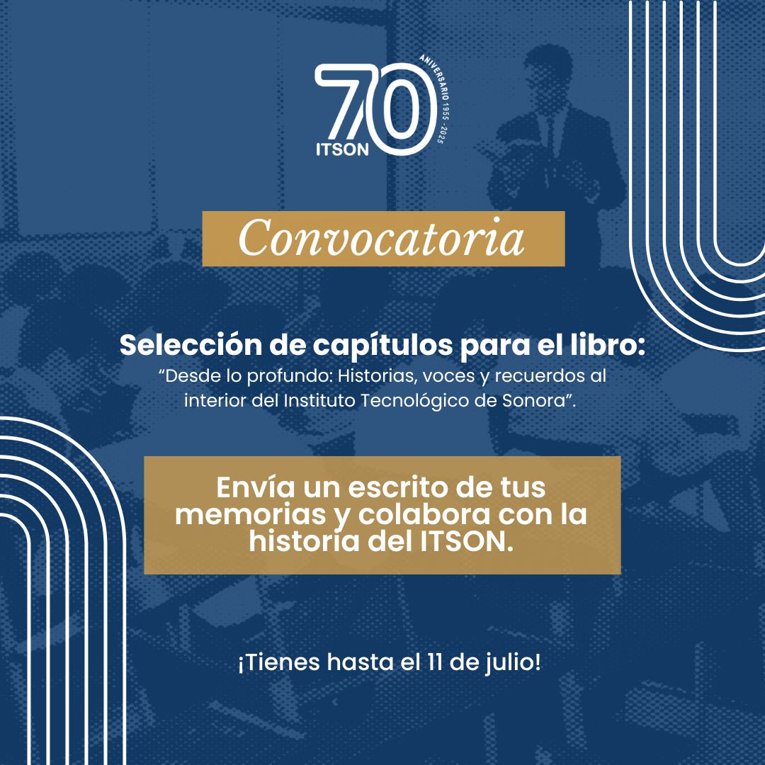 En el marco de la celebración por el 70 aniversario, te invitamos a participar en la convocatoria para la selección de capítulos de este libro.📖✨

Consulta la convocatoria completa ➡ go.itson.mx/ConvocatoriaDe…