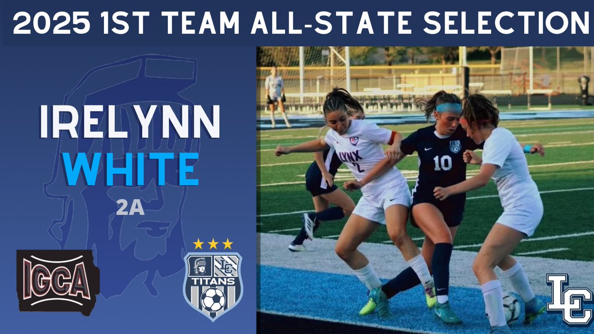 LCGirlsSoccer (@lcgirlssoccer_) on Twitter photo Congratulations <a href="/IrelynnWhite29/">Irelynn White</a> for being selected to the Iowa Girls Coaches Association All-State Soccer & All-District 1st team! Congratulations <a href="/IrelynnWhite29/">Irelynn White</a> for being selected to the Iowa Girls Coaches Association All-State Soccer & All-District 1st team!
