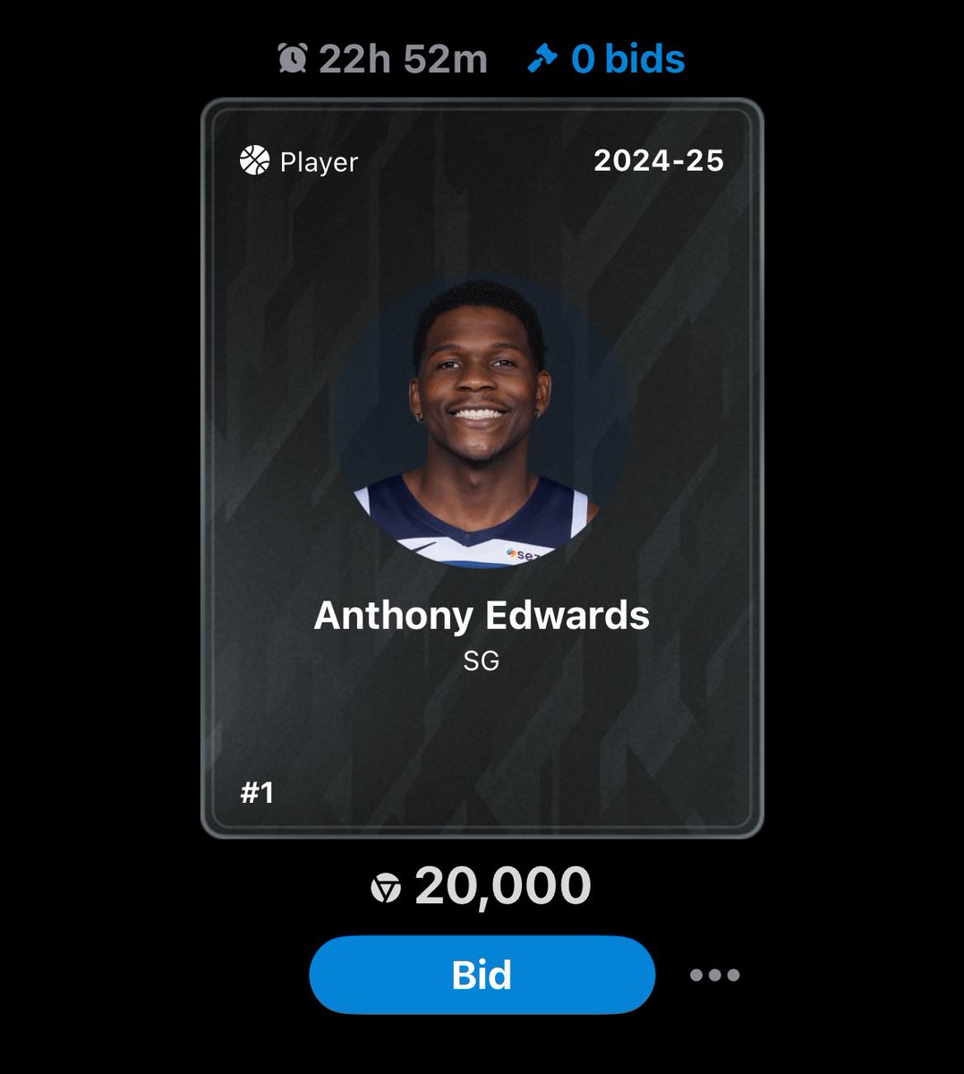 Anthony Edwards #1 serial is now on the auction house 👀