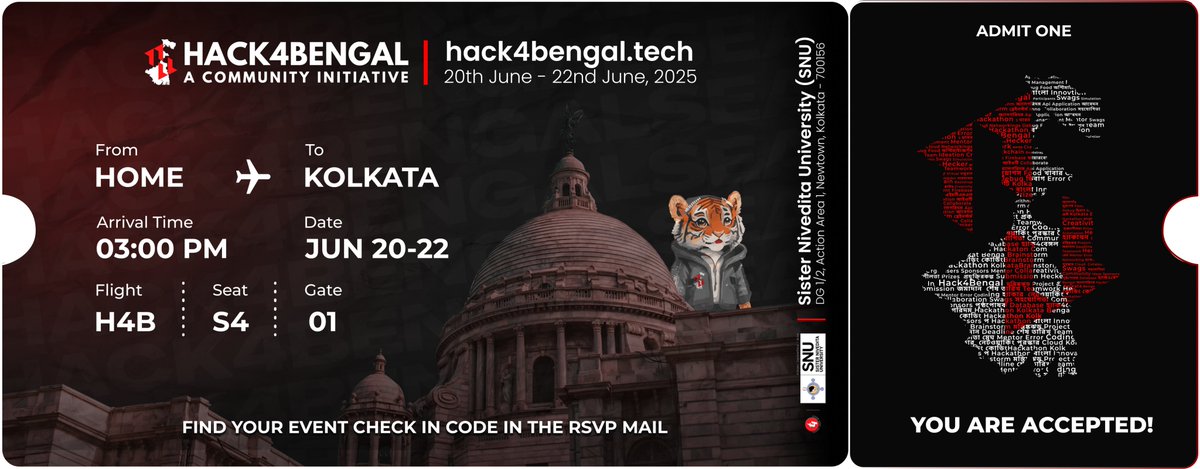 Deep_Ghosh_'s tweet image. Heading to Hack4Bengal 4.0 to build with the best minds in the game! 
Let’s innovate, collaborate & dominate! 😎
via @hack4bengal   
#Hack4Bengal #BuildInPublic #Devfolio #AcceptedforS4