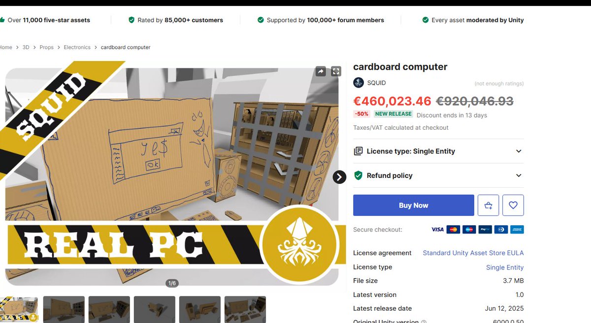 💻🔥 JUST DROPPED: The world’s most premium PC experience on the Unity Asset Store...

🪵✨ CARD. BOARD. COMPUTER.

✅ No RGB
✅ No GPU
✅ Absolutely no performance
💸 But it will cost you just €460,023.46 (50% OFF!!!)
This asset is for elite devs who laugh at budget builds and