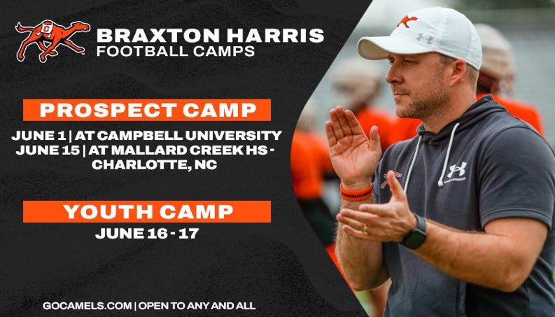 Fired up for our prospect camp this Sunday! It’s not too late to sign up! Still looking for some great DBs to work with!

…tonharrisfootballcamps.totalcamps.com/shop/EVENT