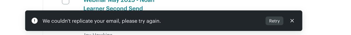 CarrieHill's tweet image. hey @Mailchimp @MailchimpStatus - Have been trying to create or replicate a campaign for 20 minutes and keep getting an error.  What&apos;s up? #mailchimp