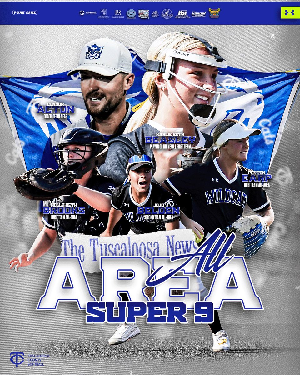 Tuscaloosa County Softball (@softball_tchs) on Twitter photo Congratulations to some of our crew for being selected to the Tuscaloosa News All Area Super 9!
<a href="/karlie_beasley/">Karlie Beth Beasley</a> - Player of the Year & 1st Team
<a href="/HollyBBrooks56/">Holly Beth Brooks</a> - 1st Team
<a href="/PeytonEarp1/">Peyton Earp</a> - 1st Team
<a href="/JasleneBelden/">Jaslene 'JoJo' Belden</a> - 2nd Team
<a href="/Connor_Acton/">Connor Acton</a> - Coach of the Year
#GoCats | #SetApart Congratulations to some of our crew for being selected to the Tuscaloosa News All Area Super 9!
<a href="/karlie_beasley/">Karlie Beth Beasley</a> - Player of the Year & 1st Team
<a href="/HollyBBrooks56/">Holly Beth Brooks</a> - 1st Team
<a href="/PeytonEarp1/">Peyton Earp</a> - 1st Team
<a href="/JasleneBelden/">Jaslene 'JoJo' Belden</a> - 2nd Team
<a href="/Connor_Acton/">Connor Acton</a> - Coach of the Year
#GoCats | #SetApart