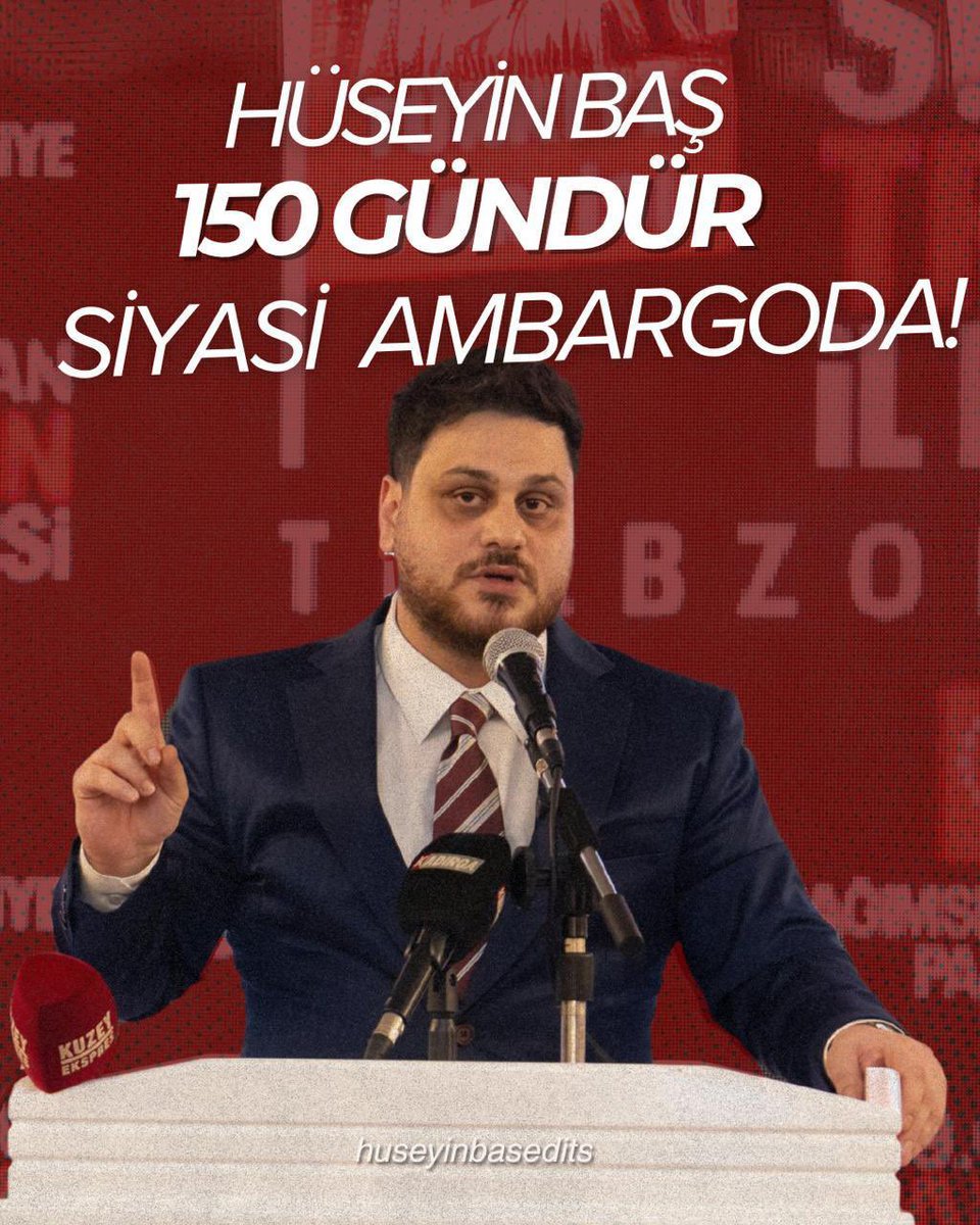 Siyasi görüşü ne olursa olsun bir siyasi parti genel başkanına yapılan bu hukuksuzluk herkesi ilgilendirir. Hüseyin Baş siyasetin aydınlık yüzüdür, susturulamaz. #150gün
