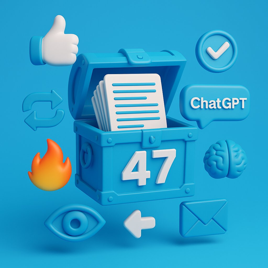 عندك براند او متجر إلكتروني؟ تسوّق؟ تكتب محتوى؟
خلك معي ثواني، لأنك على وشك تمسك كنز تسويقي جاهز 📥

سويت ملف وجمعت فيه 47 برومبت تسويقي جاهز تستخدمها مع ChatGPT او اي موقع Ai آخر وتولد:

إعلانات تبيع 🔥
عناوين تغري الجمهور 👀
أفكار محتوى لبراندك 🧠
والخ........

🎁 والملف مجاني،