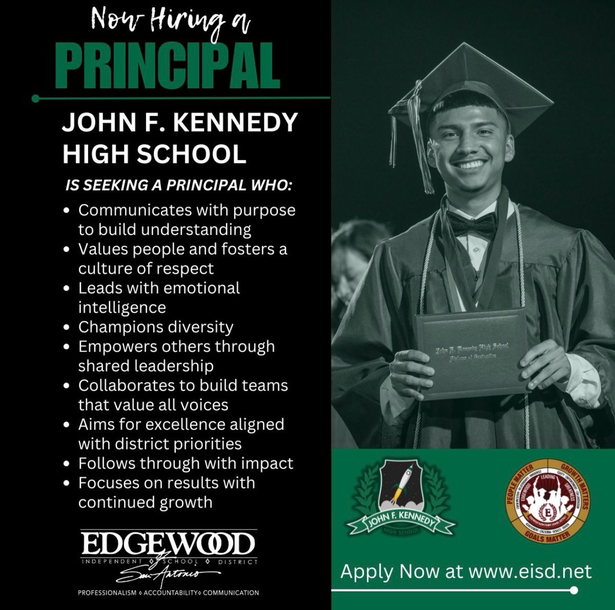 EISD Human Resources (@eisdhr1) on Twitter photo Join our leadership team! Shape Futures and Lead Excellence as our John F. Kennedy High School Principal! Apply today! <a href="/EISDofSA/">Edgewood ISD</a> Join our leadership team! Shape Futures and Lead Excellence as our John F. Kennedy High School Principal! Apply today! <a href="/EISDofSA/">Edgewood ISD</a>