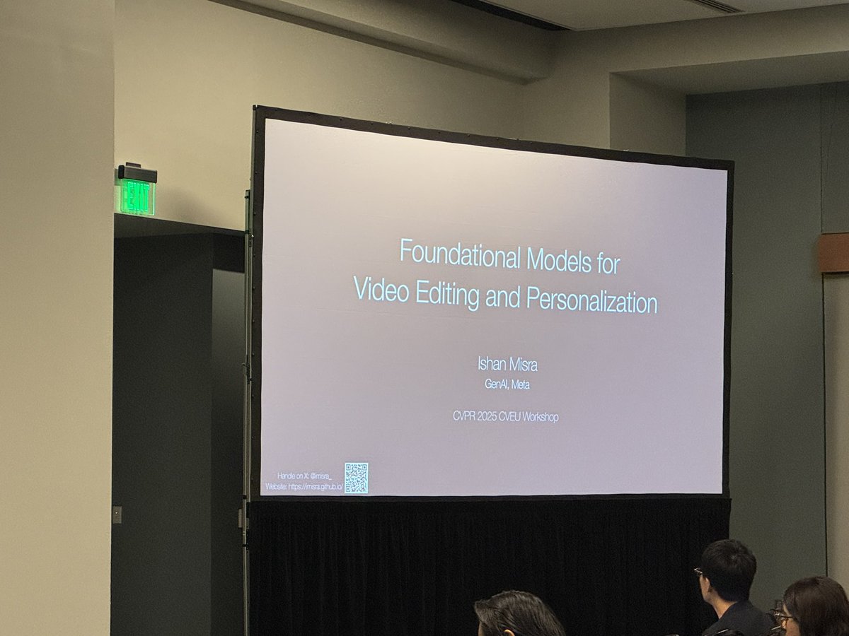cveu_workshop's tweet image. Thanks Ishan Misra for sharing insights on training MovieGen in our CVEU workshop! #CVPR2025 #CVPR25 #CVPR @imisra_ Join us in Room 207.