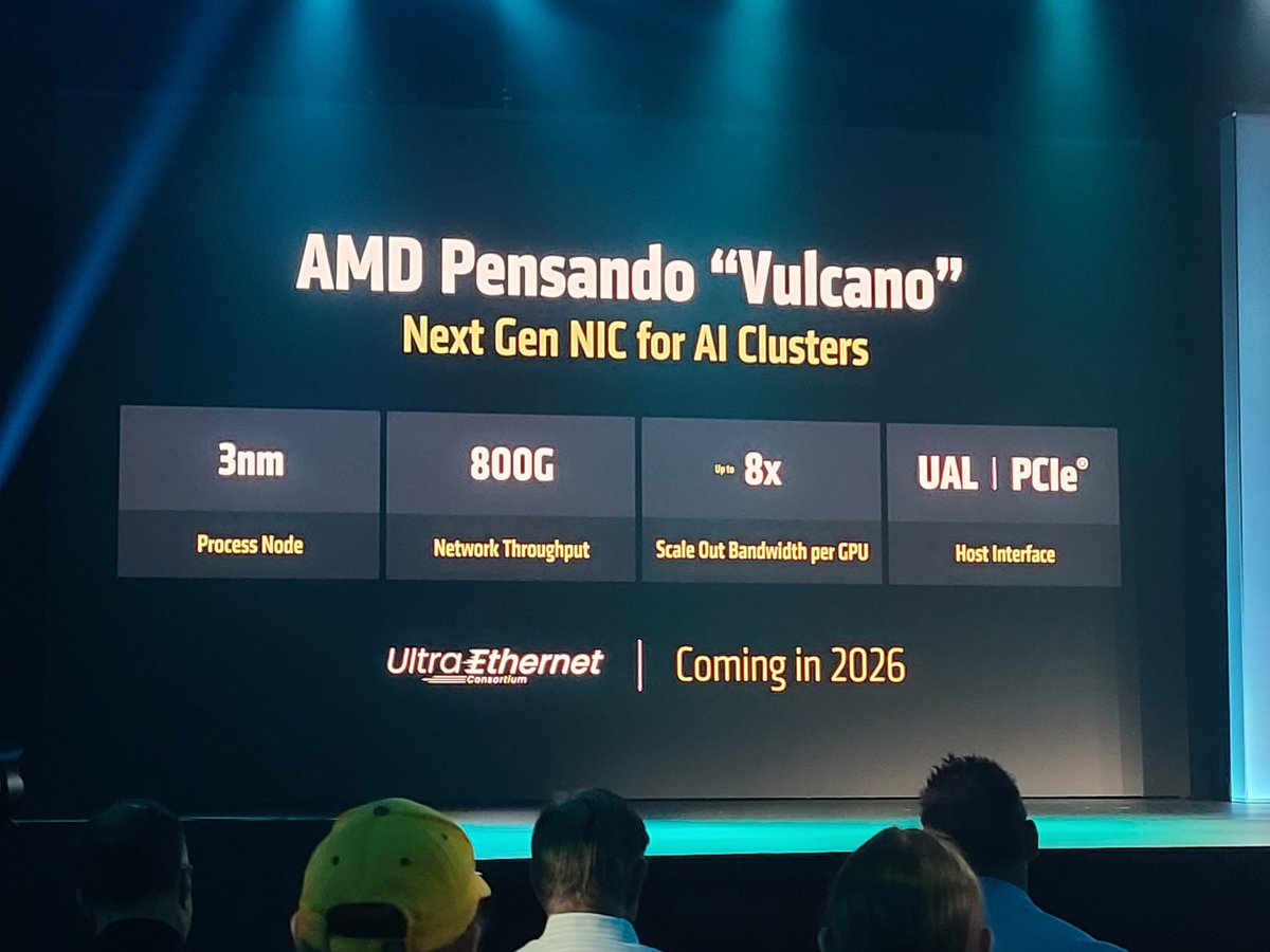 MarcoChiappetta's tweet image. The @AMD Helios AI rack scale solution is coming next year with next-gen MI450 GPUs, Venice EPYC CPUs, and Vulcano DPUs. This is some big iron, folks... #AdvancingAI