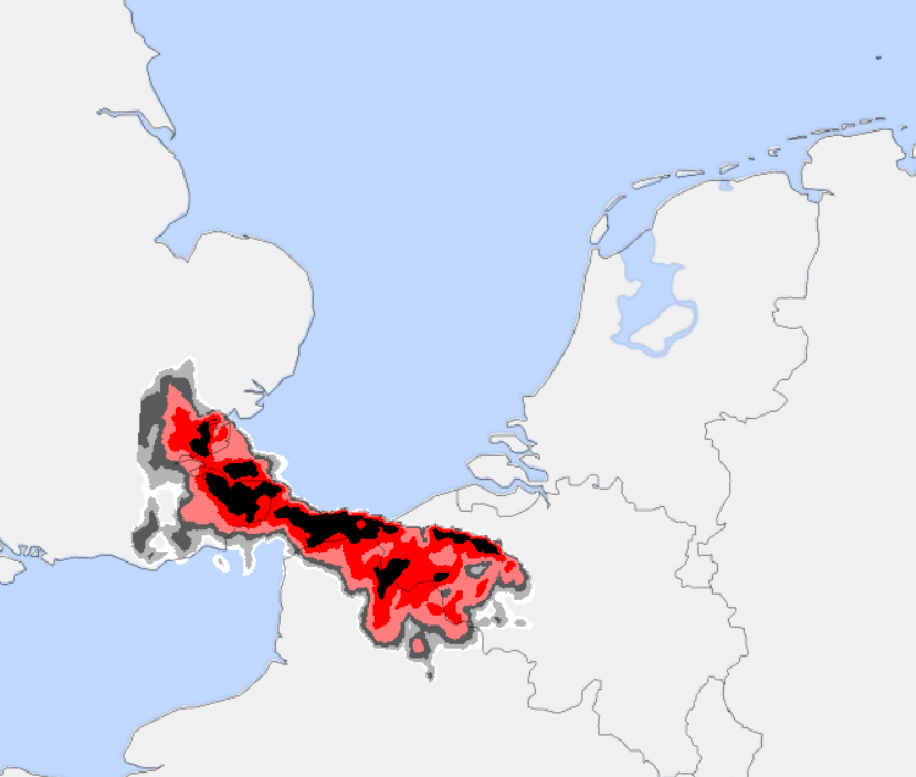 weerextremen's tweet photo. Vrijdagavond en in de nacht op zaterdag zijn er zware onweersbuien mogelijk in het westen van België en het zuidwesten van Nederland. Hierbij bestaat het risicoprofiel uit (zeer) zware windstoten van 75-100 km/u, (grote) hagel en excessieve neerslag. https://t.co/LHMno2z3Hx