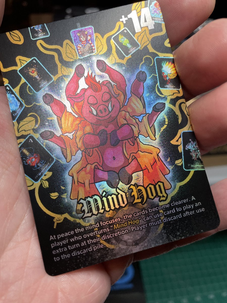 Images of late night work on making the cool boxes for the Limited Mind Hog card available this weekend at the Saline County Comic Expo in Benton Arkansas, June 14th/15th! Come by the booth and pick one up! #tattooart #handmade #cards #cardgame #comic #local #indiegame