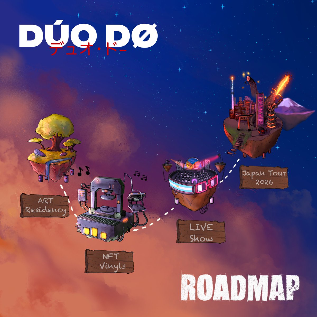 ✨ Dúo Dø ROADMAP 2025 ✨
🎶 Música sin género y en movimiento 

Cuatro islas. Cuatro hitos. Una travesía de música, arte y comunidad. Desde una residencia artística en el bosque patagónico hasta una nueva gira por Japón 🇯🇵🌍

👇🏼 Te contamos cada isla: