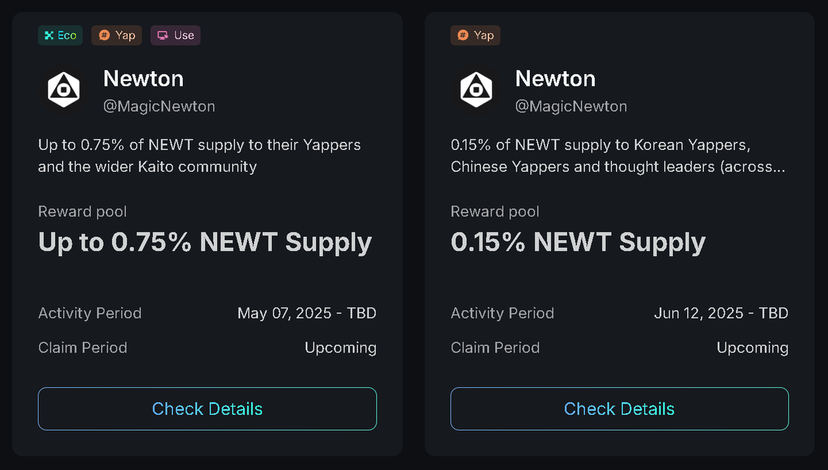 Web3MetaHunter's tweet image. If you’re gonna yap, now’s the time.

@MagicNewton is listening.

Kaito’s been rewarding the loud ones, even when projects didn’t care.

Newton? does care. It see the community. It rates the yappers.

This is your shot to be seen, heard, and rewarded.
Gnewt