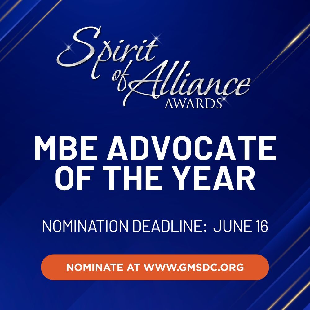 There is still time to nominate. If you know a certified minority-owned business that’s made a real impact on the community by opening doors for others—nominate them for MBE Advocate of the Year. 

Nominate today at gmsdc.org/2025-soa/