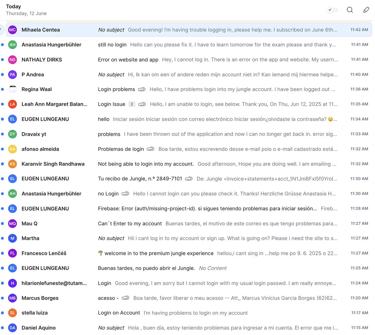 InfiniteJulian0's tweet image. firebase authentication is down, along with AWS, Google Cloud, &amp;amp; more. and this is what our support inbox is looking like 😭

and there&apos;s nothing i can do about it...

at least this is how you know your users care about you!