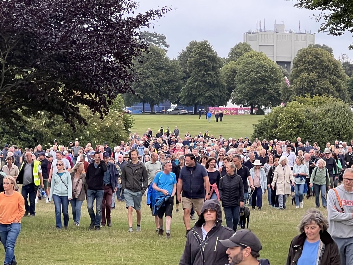 Protect The Downs march happening now. They’re concerned about van dwellers on Bristol Downs.