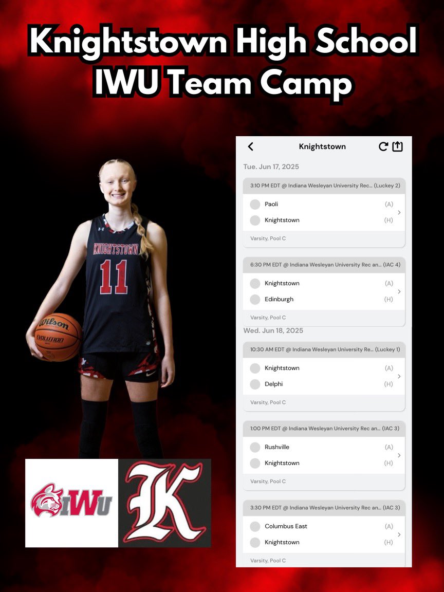 Lilly Drew (@lillydrew11) on Twitter photo I’m excited to be back at IWU Team Camp next week & be able to compete! Below is my schedule for next Tuesday and Wednesday!
<a href="/mikemillsnc/">Mike Mills WBB College Recruiting</a> <a href="/INBestBBall/">Indiana's Best BBall</a> <a href="/anne_secrest/">Anne Secrest</a> <a href="/magee4three/">Dusty Magee</a> I’m excited to be back at IWU Team Camp next week & be able to compete! Below is my schedule for next Tuesday and Wednesday!
<a href="/mikemillsnc/">Mike Mills WBB College Recruiting</a> <a href="/INBestBBall/">Indiana's Best BBall</a> <a href="/anne_secrest/">Anne Secrest</a> <a href="/magee4three/">Dusty Magee</a>