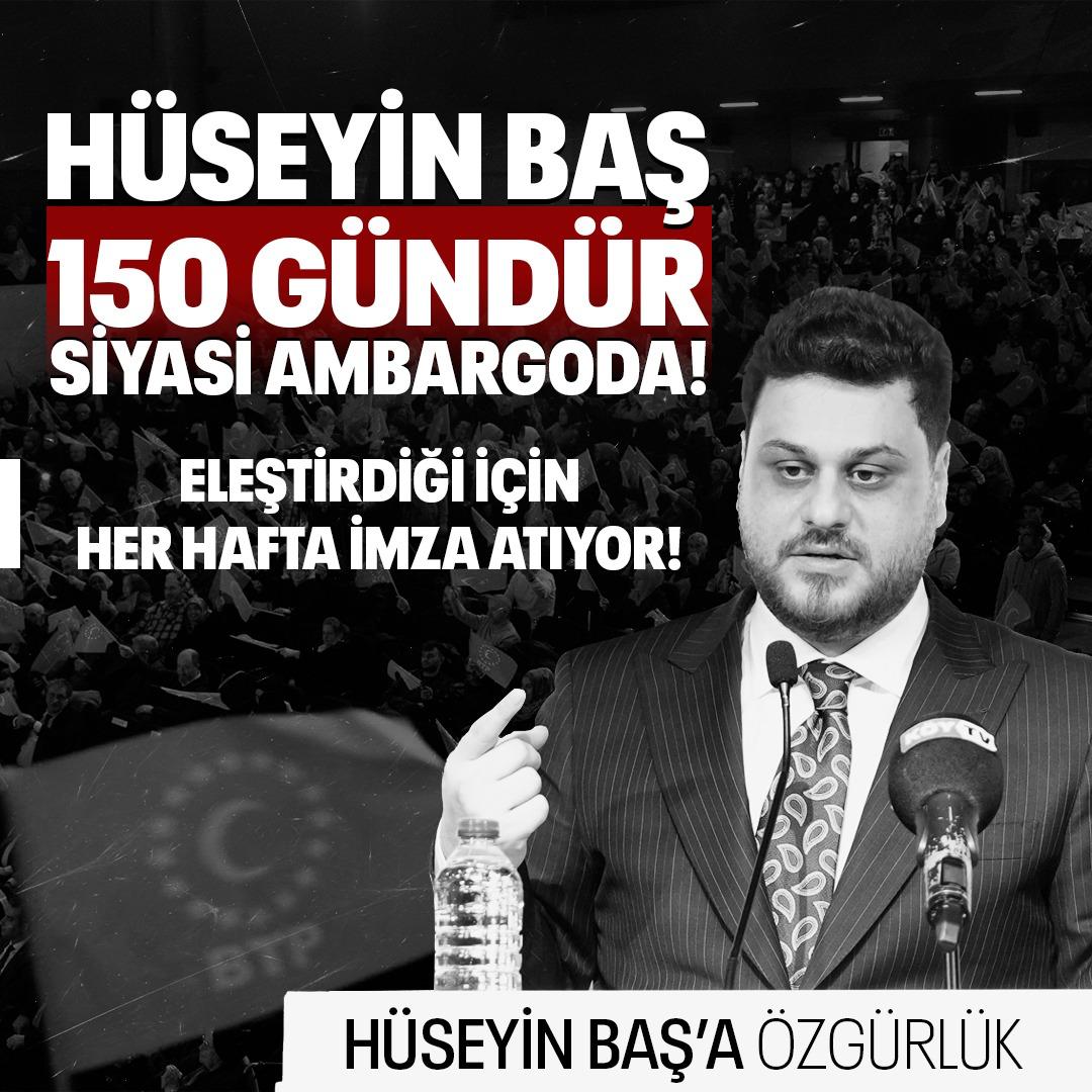150 gün önce başlayan bu süreç adli kontrol değil açık bir siyasi operasyondur. Hüseyin Baş muhalefet yaptığı için cezalandırılamaz.
#150gün
