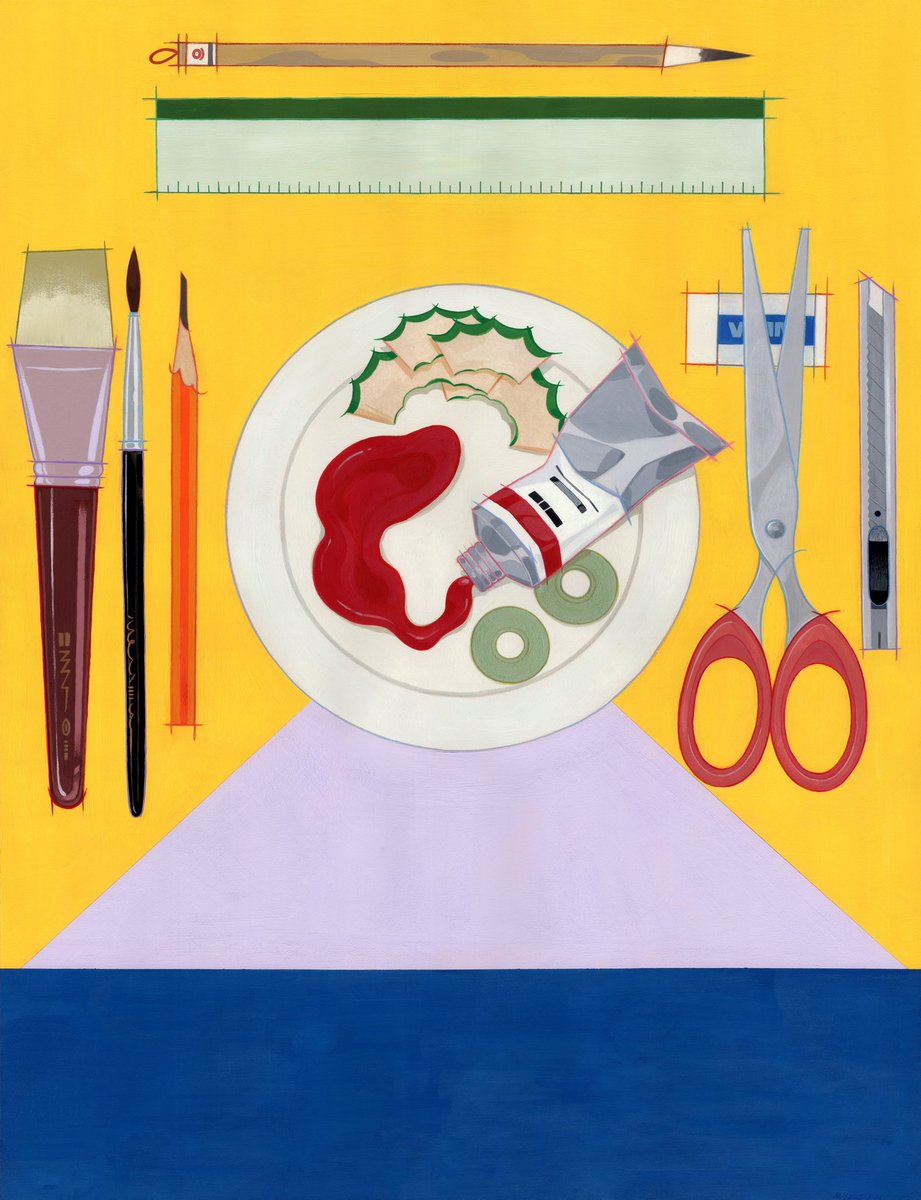 À table 
Acrylic on paper 
460mm x 610mm