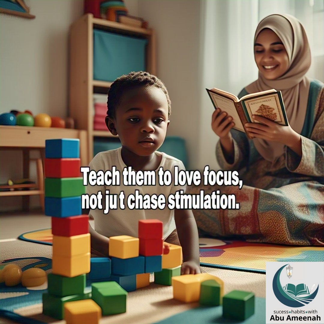 _successhabits's tweet image. Kids can recite 15 TikTok trends… but struggle with 5 ayat of Qur’an?
It’s not a discipline problem.
It’s a focus environment problem.
Teach them flow. Not just filters.
#ParentingTips #MuslimParents #RaisingLegends