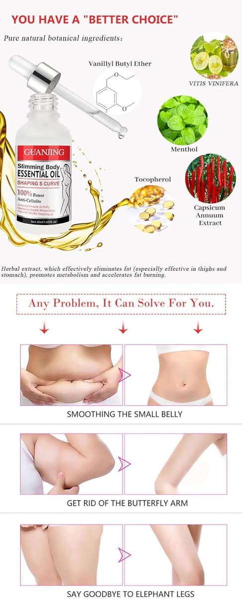 Rafunio2's tweet image. 🌿 L’arme secrète pour brûler la graisse naturellement ? L’huile GUANJING !
Résultats visibles : ventre plat, jambes affinées, cellulite réduite 💃
Formule 100% naturelle – texture légère &amp;amp; format nomade 💧
✨ Disponible ici → amzn.to/4kDI9fn
#BruleLaGraisse #VentrePlat