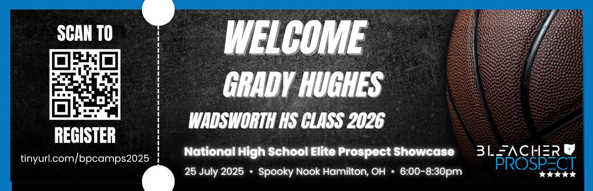 Welcome Grady Hughes of Wadsworth HS to our National High School Elite Prospect Showcase at Spooky Nook in Hamilton on July 25th from 6:00pm-8:30pm
Get Registered to join him: 
tinyurl.com/bpcamps2025

<a href="/NEO_Spotlight/">T.J. Peatross</a> <a href="/_MikeRoth/">Michael Roth</a> <a href="/GradyHughes001/">Grady Hughes</a>