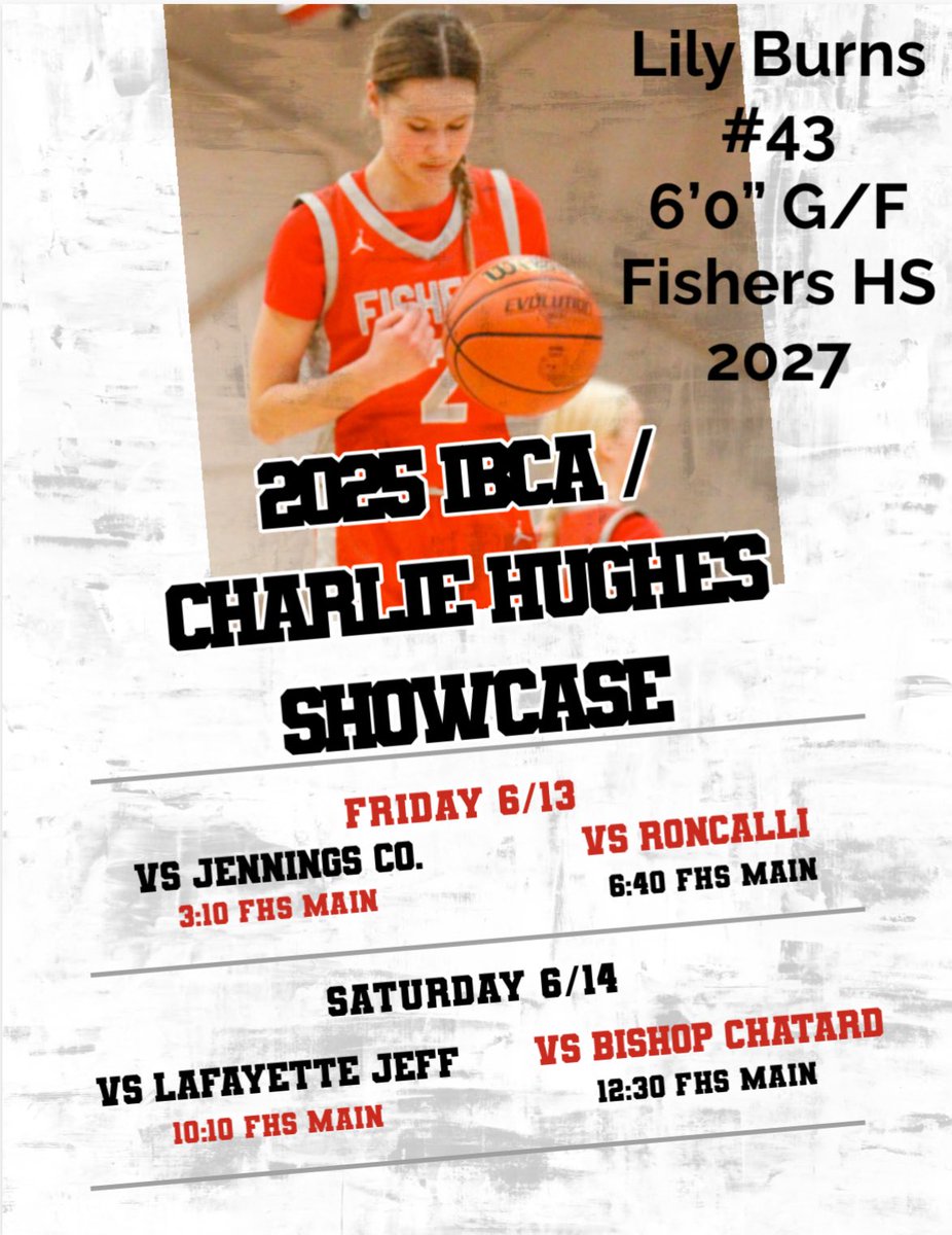 Excited for the IBCA Showcase this weekend at our very own school, Fishers! Let’s go Tigers!
<a href="/FHSLadyTigersBB/">FHS Girls Basketball</a> <a href="/IBCTallent2027/">IBCTallent2027</a> <a href="/coachbeckett/">IGBRR Hoops</a> <a href="/JrAllStarBB/">Jr. All-Star Girls Basketball</a> <a href="/AsherScouting/">Asher Scouting</a>