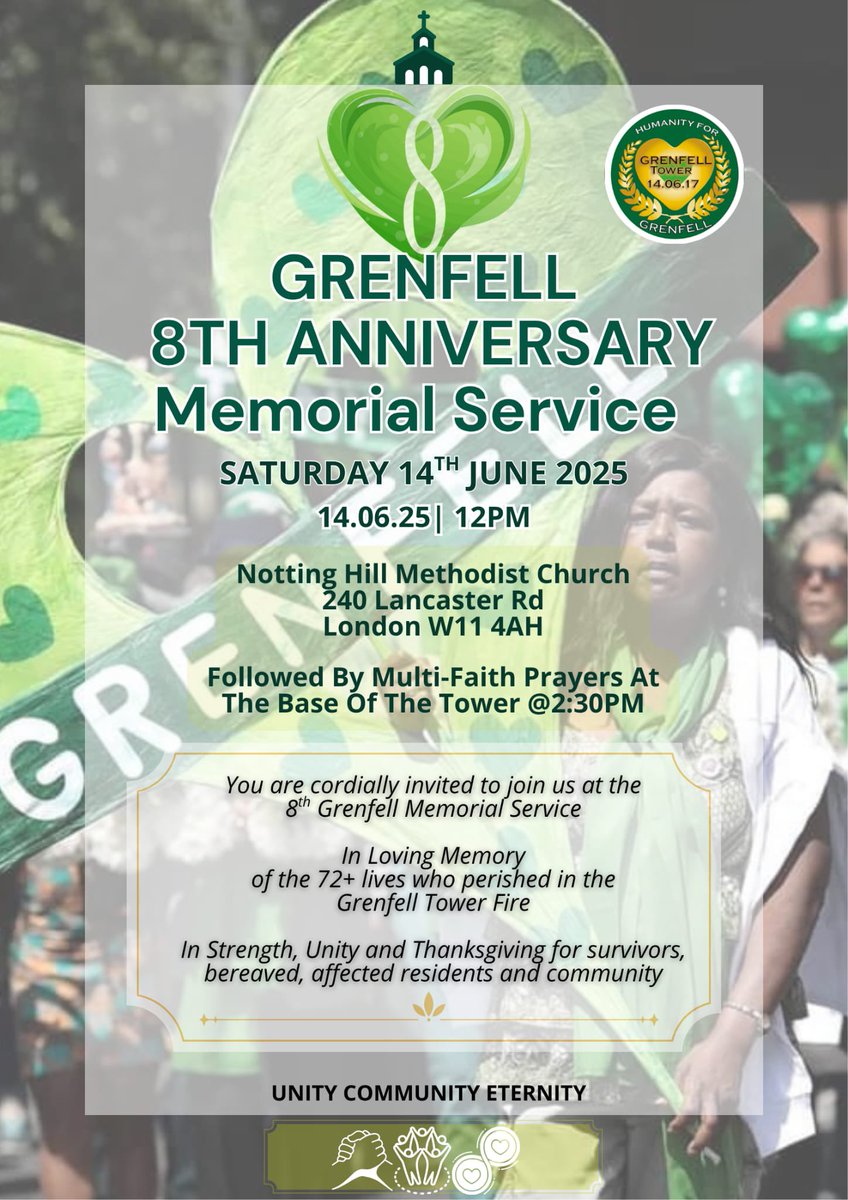 Please note change of venue for Saturday service💚