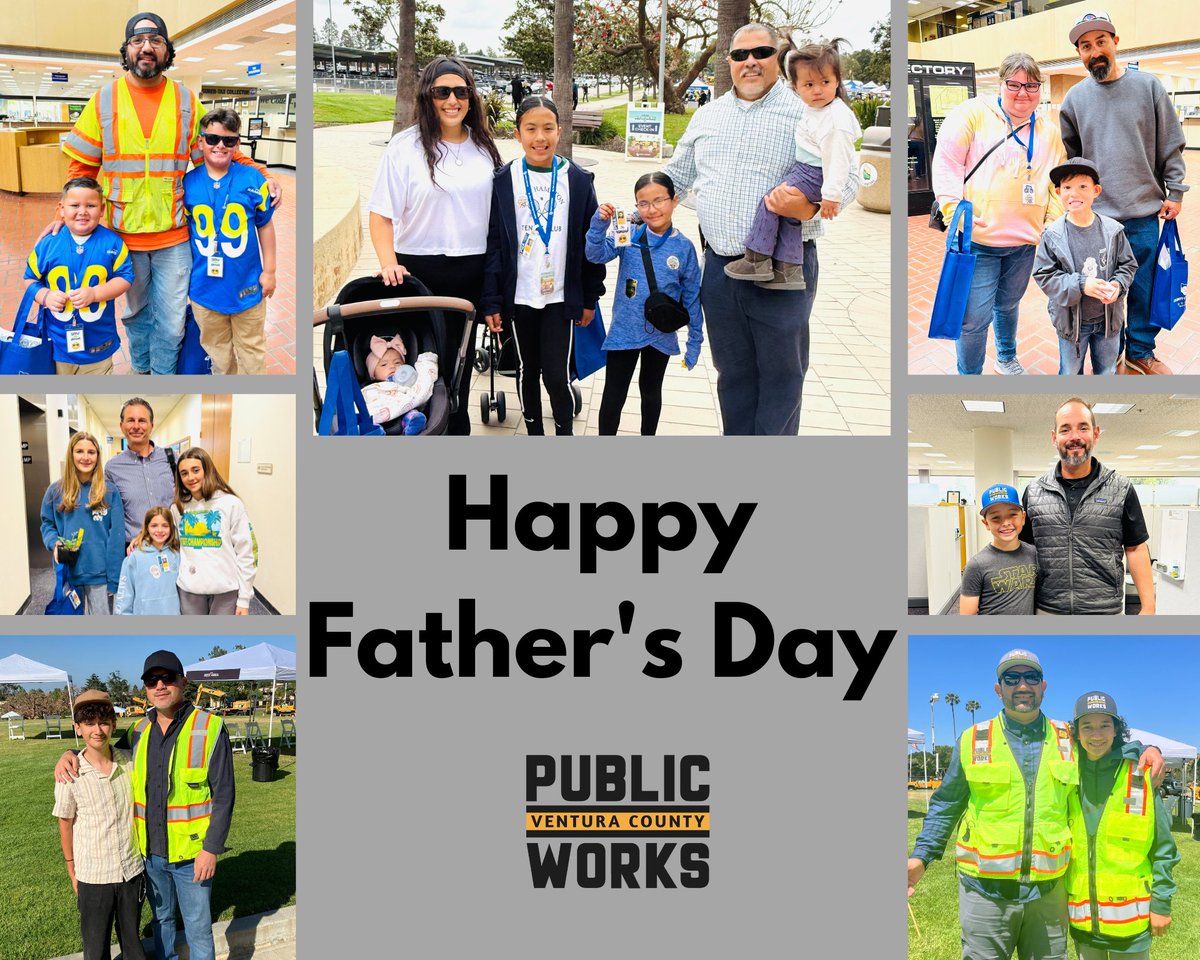 Happy Father’s Day from Ventura County Public Works! 👷‍♂️💙👨‍👧‍👦

Today, we celebrate all the amazing dads who build strong foundations—not just in our community, but in the hearts of their families. Wishing all fathers a day filled with joy, laughter, and quality time with your kids!