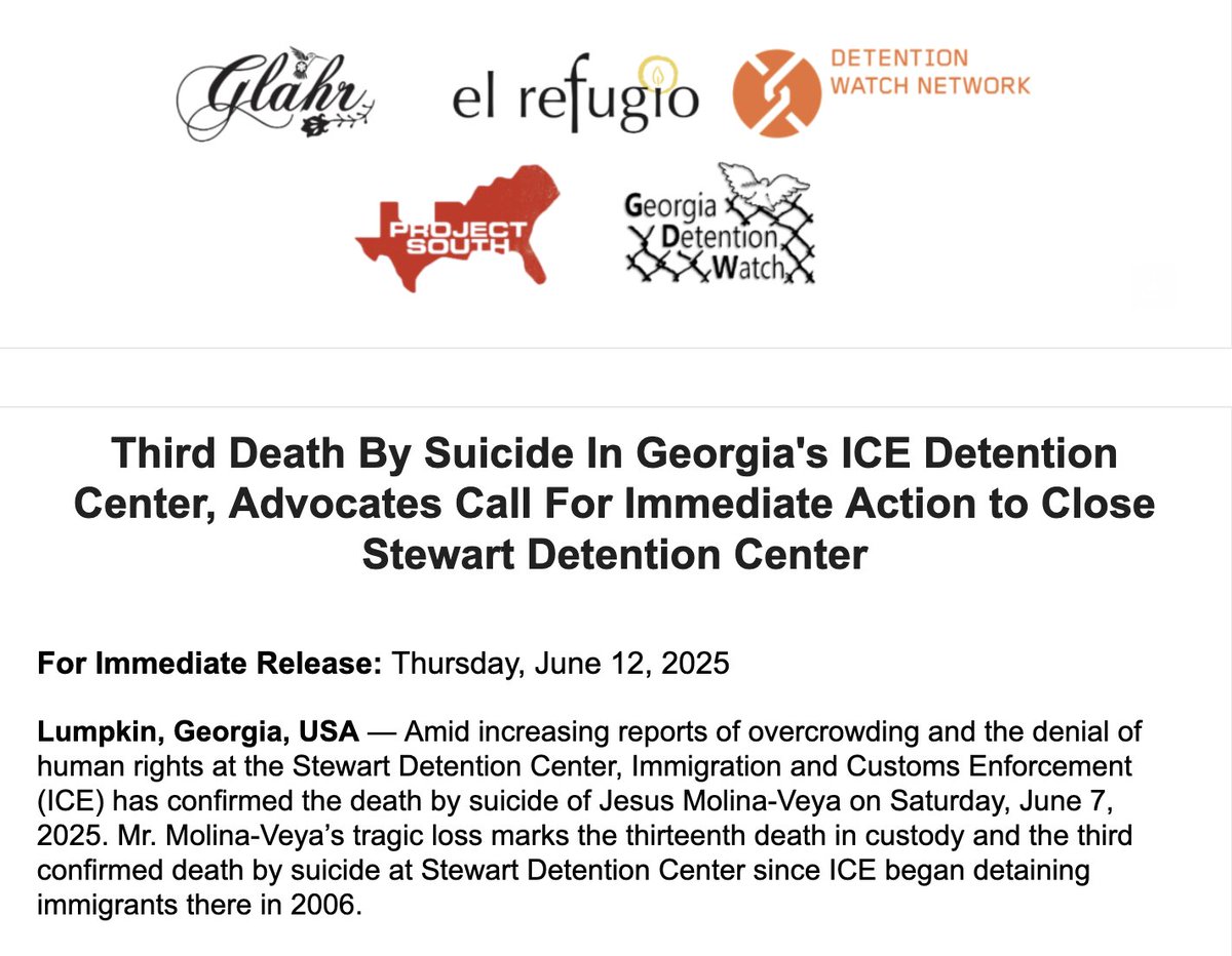 Project South (@projectsouth) on Twitter photo As Azadeh Shahshahani, Legal & Advocacy Director at <a href="/ProjectSouth/">Project South</a>, said: “As tragedies mount at Stewart, we renew our call for this deadly prison to be shut down." Read joint Press Release here: bit.ly/3HFDUBt As Azadeh Shahshahani, Legal & Advocacy Director at <a href="/ProjectSouth/">Project South</a>, said: “As tragedies mount at Stewart, we renew our call for this deadly prison to be shut down." Read joint Press Release here: bit.ly/3HFDUBt