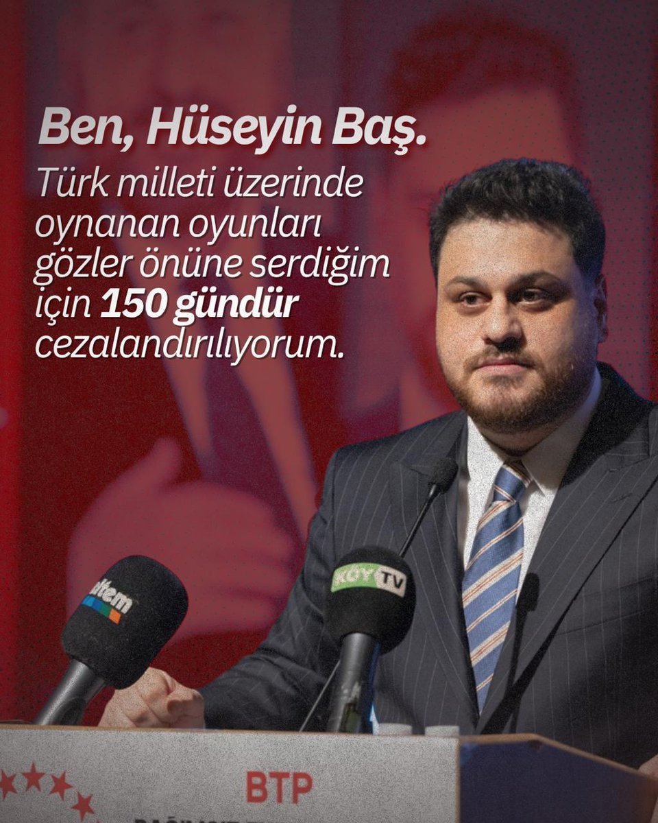 Hüseyin Baş:
“Bu ülkede Kürt sorunu yoktur.
İktidar sorunu vardır. 
Muhalefet sorunu vardır.”
Hüseyin Baş doğruları konuştuğu için cezalandırılıyor. #150gün
