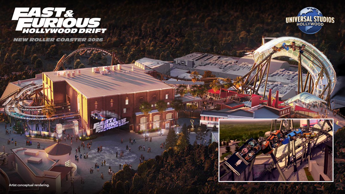 Universal Studios Hollywood has dropped new concept art for the upcoming Fast &amp; Furious: Hollywood Drift roller coaster that is on the way to the park next year!