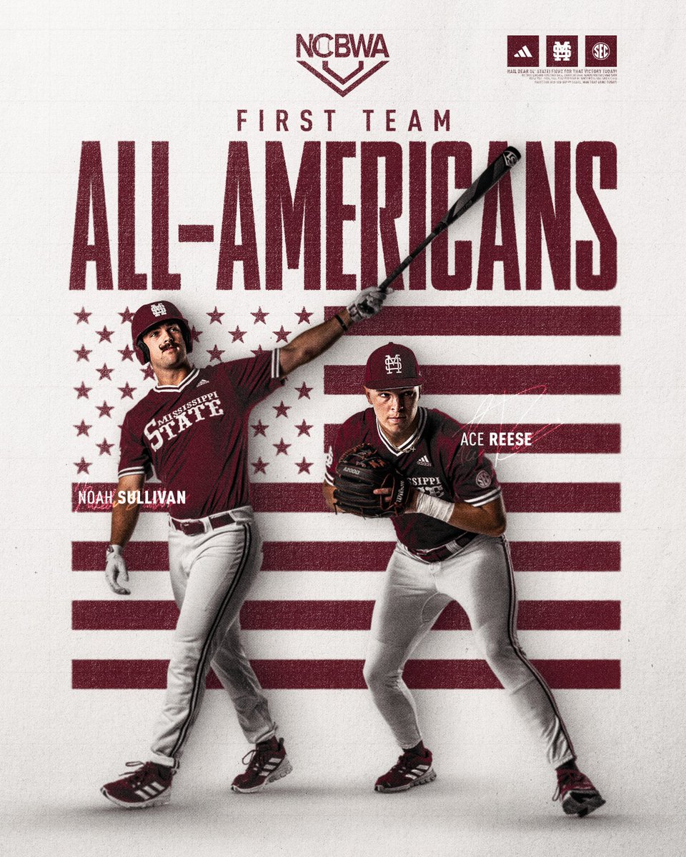 Congrats to <a href="/_SullivanNoah/">Noah Sullivan</a> and <a href="/TheRealAceReese/">Ace</a> on being named first team All-Americans by the <a href="/NCBWA/">NCBWA</a>! #HailState🐶

📰: hailst.at/405uq8P