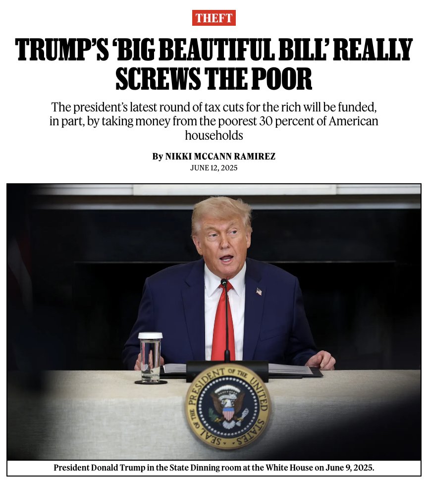 Rolling Stone (@rollingstone) on Twitter photo The Congressional Budget Office finds that the poorest 30 percent of households will lose billions of dollars thanks to Trump’s tax bill.
Story: rollingstone.com/politics/polit… The Congressional Budget Office finds that the poorest 30 percent of households will lose billions of dollars thanks to Trump’s tax bill.
Story: rollingstone.com/politics/polit…