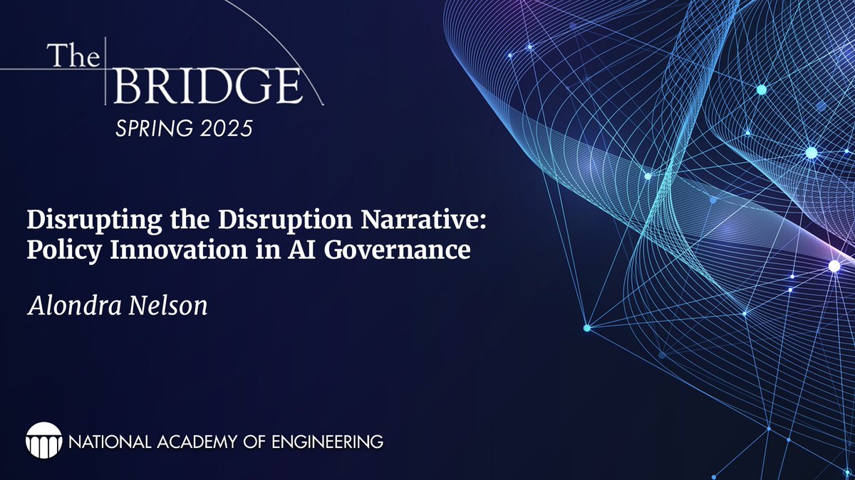 “Governance should not be understood as an impediment to AI innovation but as an essential component of it.” A new article in #TheBridge makes the case that effective policy is critical in creating trustworthy and beneficial #AI systems. 

Read here: ow.ly/1RBN50W5v6E