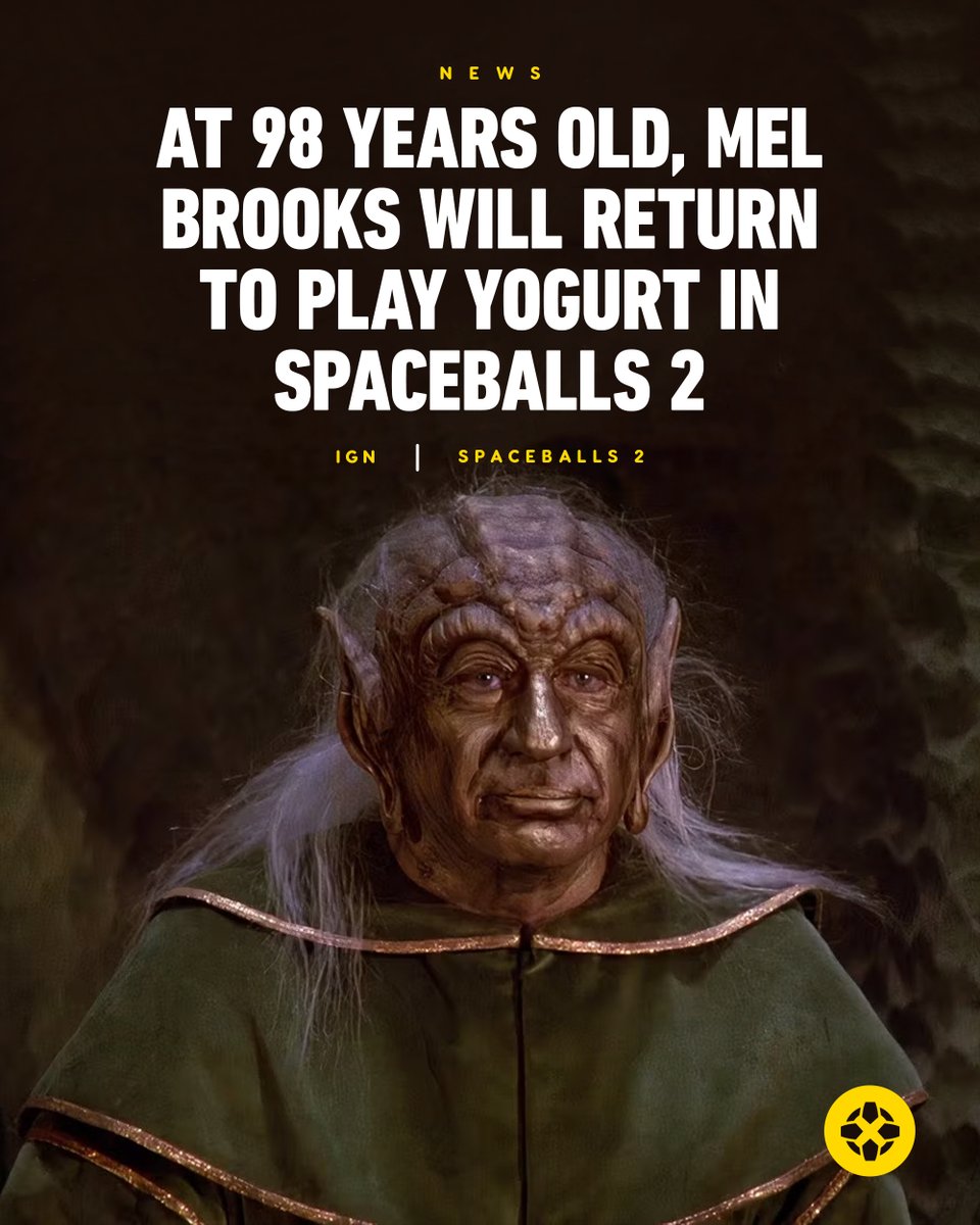Mel Brooks will reprise his role as Yogurt, Spaceballs' comedic take on Yoda, in the sequel to the classic '80s sci-fi Star Wars parody, which means the actor will be 100 years old when it premieres in 2027. bit.ly/3G17QY6