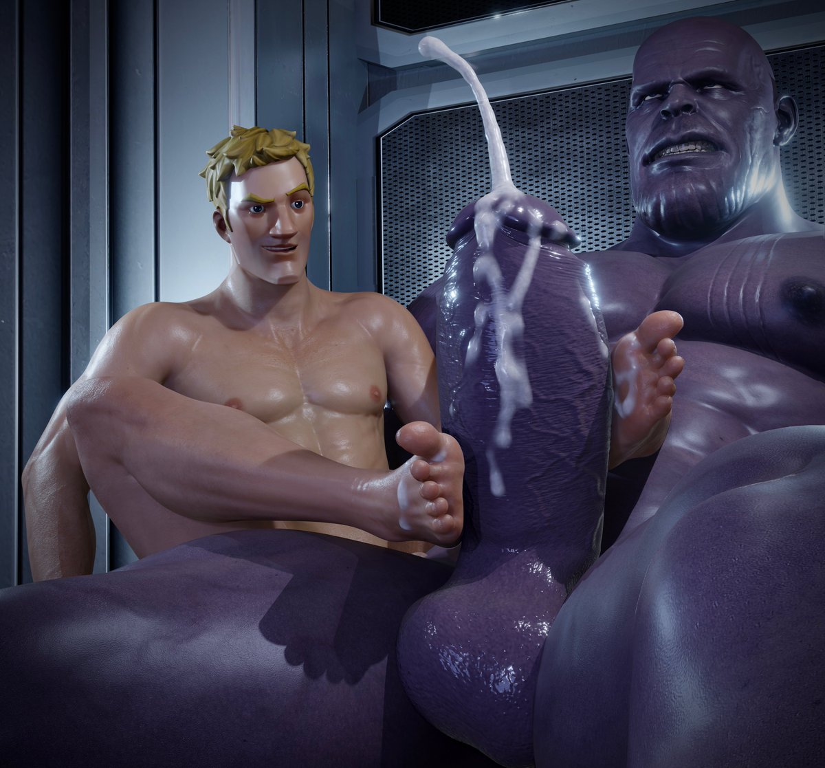 Here, have more of the Thanos x Jonesy crackship 👍🏼💦🍑👿

(🎨: @/dacerenders)