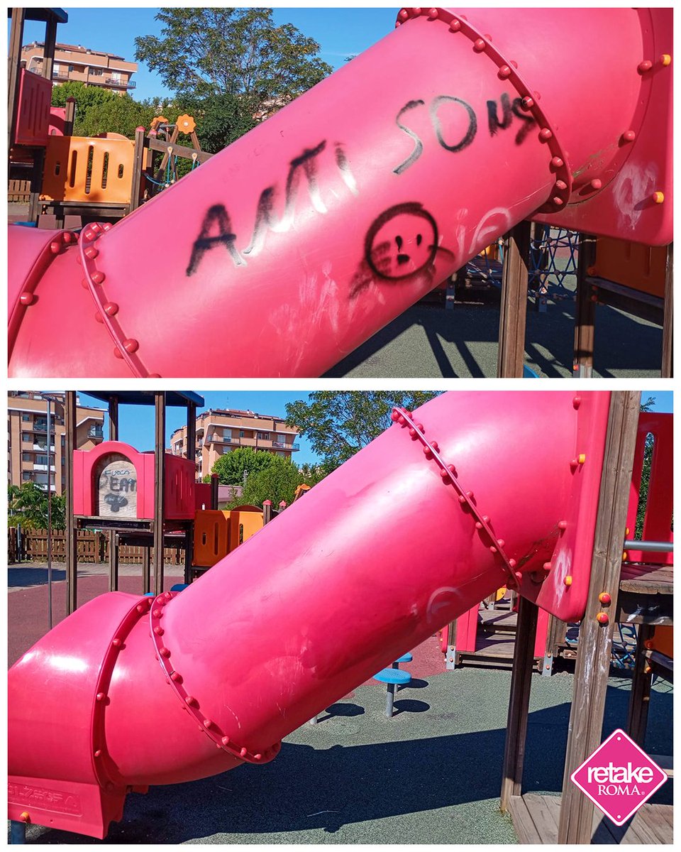Retake_Roma's tweet photo. E tu dove vorresti passeggiare? E come vorresti che fosse il parco giochi di tuo/a figlio/a? E perché un vaso deve essere utilizzato come cestino?
Non assuefarti mai a condizioni del genere.

#primaedopo #retake #volontariato https://t.co/rvEvSlZSUO