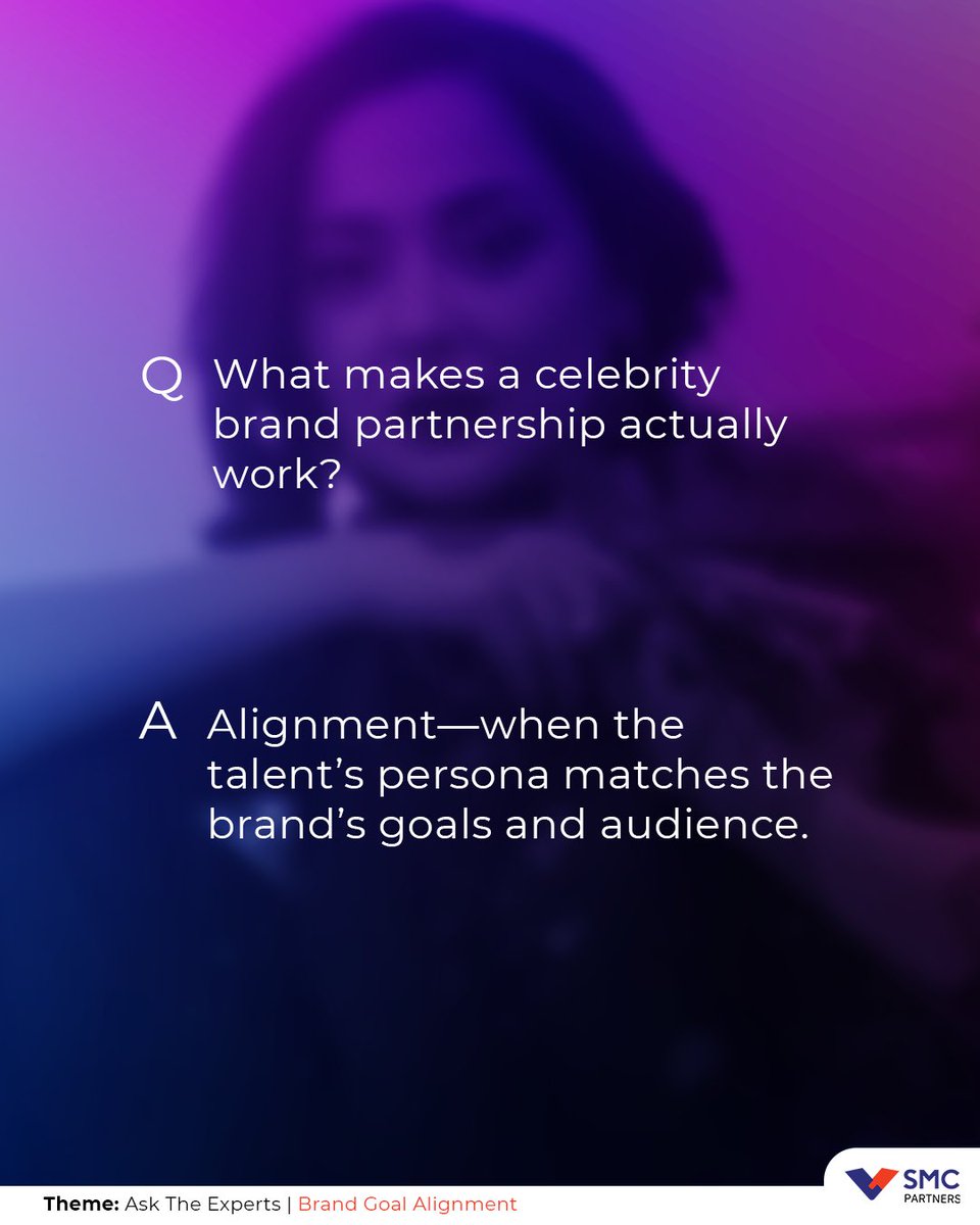 smcgroupglobal's tweet photo. If you want your next celebrity partnership to work,you need to stop chasing fame & start matching purpose.
We help brands connect with the right talent, not just the popular ones.
👉 Let us show you how to make it fit.
#AskTheExperts #SMCPartners #CelebrityBrandPartnerships https://t.co/ZzAYCWzigJ