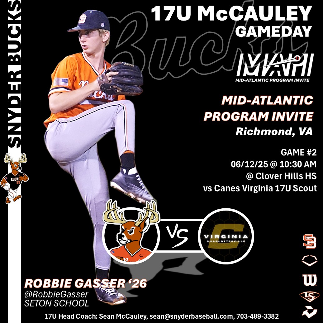 SnyderBaseball's tweet image. Snyder Bucks 17U McCauley Game 2
Game #2 is underway at Clover Hills HS. &apos;26 Robbie Gasser @RobbieGasser is tossing the pearl for this one.

#MAPI2025 #VA52