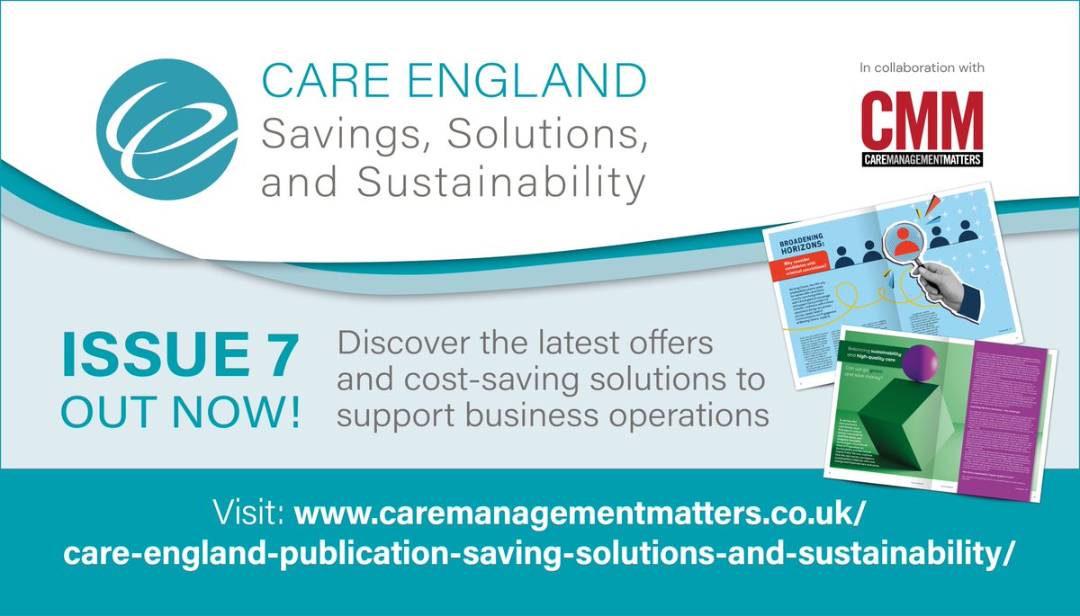 CMM Magazine ๐ (@cmm_magazine) on Twitter photo The latest issue of our collaborative publication with
<a href="/CareEngland/">Care England ๐</a> is out now! Check out Savings, Solutions, and Sustainability - Summer 2025, for all the latest ways to enhance your business operations, while cutting back costs! Read it here: caremanagementmatters.co.uk/savings-solutiโฆ The latest issue of our collaborative publication with
<a href="/CareEngland/">Care England ๐</a> is out now! Check out Savings, Solutions, and Sustainability - Summer 2025, for all the latest ways to enhance your business operations, while cutting back costs! Read it here: caremanagementmatters.co.uk/savings-solutiโฆ