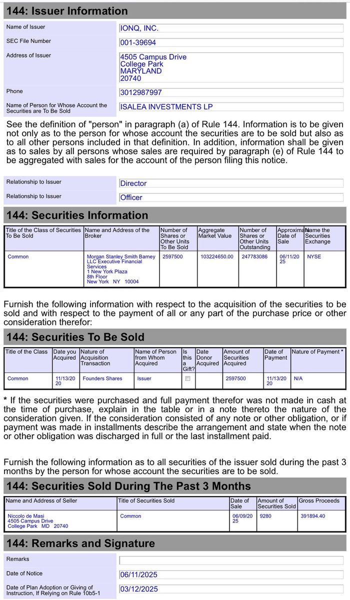 kcnickerson's tweet image. the ultimate outcome for SPACs (pump-n-dump) - IONQ CEO Niccolo de Masi sells full $103 million in stock. @ionq_inc #ionq #spac #quantum citizenwatchreport.com/ionq-ceo-nicco…