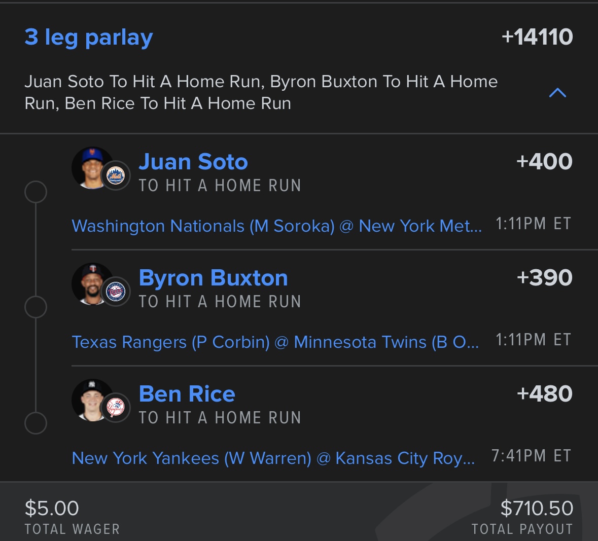 SlipsnLadders's tweet photo. More dangerous than your ex on Thirsty Thursday 🍻💣
This HR parlay is ready to black out the scoreboard 🔥
$10 ➡️ $700+ — Let’s get drunk off dingers 😵‍💫💥
#ThirstyThursday #MLB #DingerParlay #GamblingTwitter https://t.co/vGcfSHKTcb