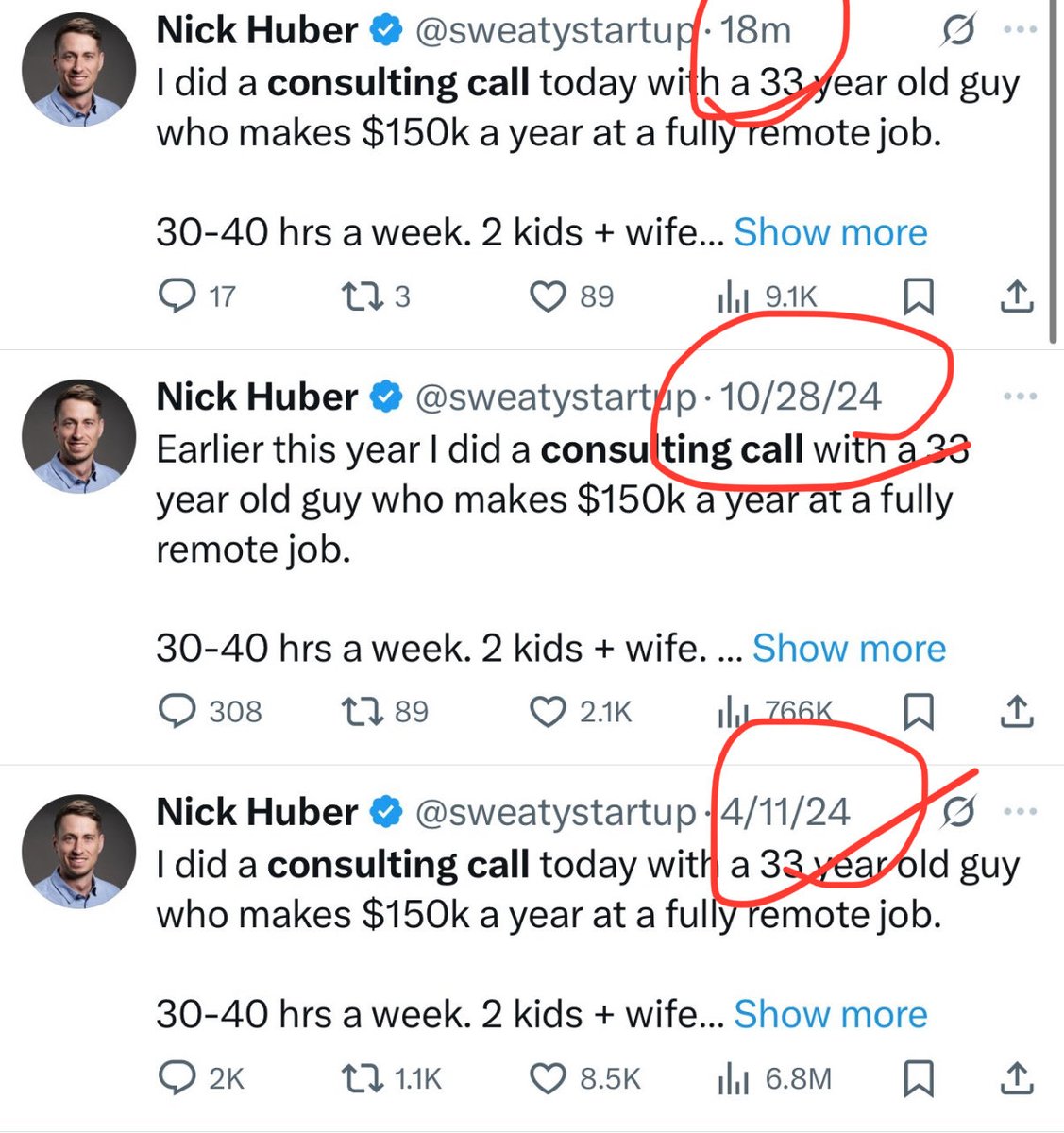 This dude is a cornball.