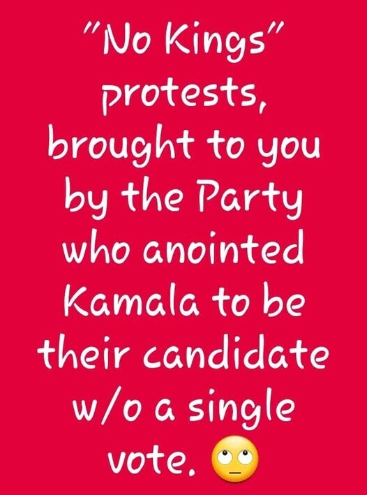 Hmmm.... Queen Kamala?  👑
#NoKingsProtest #thursdayvibes