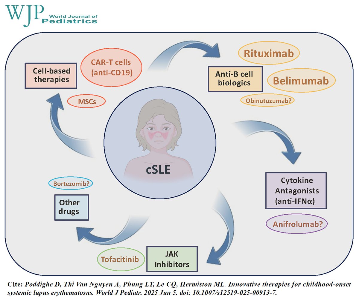 World_J_Pediatr's tweet image. Innovative treatments like B-cell-targeted biologics, anti-IFN-α drugs, JAK inhibitors, and CAR-T-cell therapy offer hope for severe childhood-onset systemic lupus erythematosus.
#Meded #SoMe4PedSurg #Pediatrics #SystemicLupusErythematosus #Immunotherapy
link.springer.com/article/10.100…