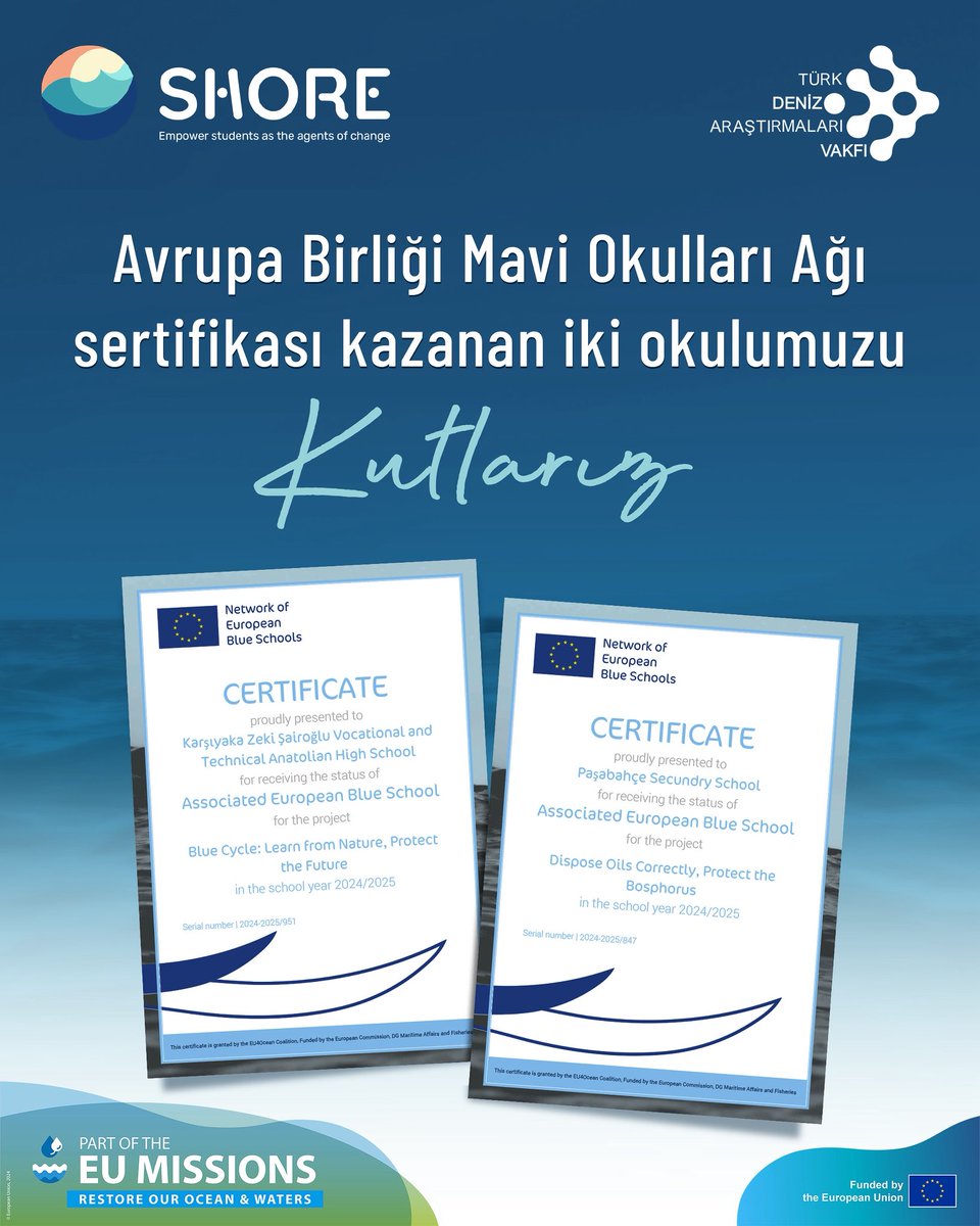 Vakfımızın ortağı olduğu SHORE: EmpOweR Students as the Agents of ChangE Projesi’nin 2. Açık Çağrısı kapsamında hibe almaya hak kazanan ve mentörlüğünü yürüttüğümüz Karşıyaka Zeki Şairoğlu Mesleki ve Teknik Anadolu Lisesi ile Paşabahçe Ortaokulu, 2024-2025 eğitim-öğretim yılı