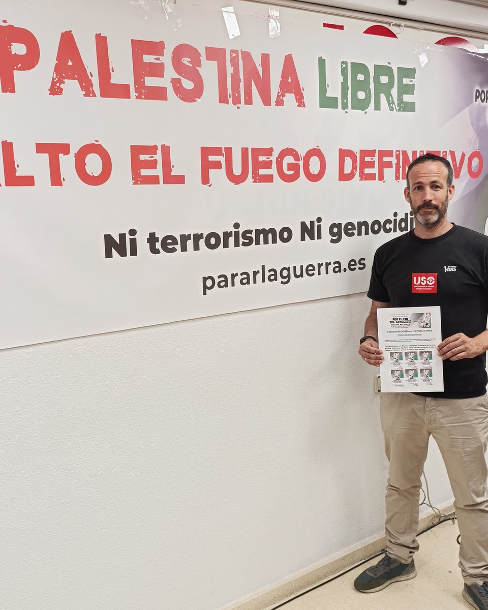Esta mañana, 19 de junio, se ha celebrado, en los locales de la Unión Sindical Obrera, una rueda de prensa en la cual han participado parte de las organizaciones convocantes de la jornada de 14 de junio. concentraciones en la que se exigirá el ALTO EL FUEGO EN PALESTINA.